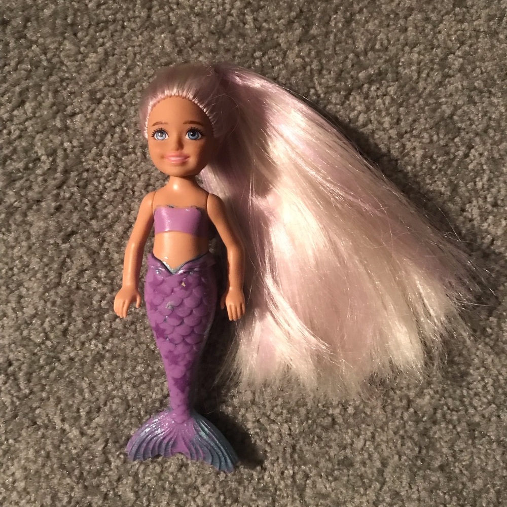 Mattel Barbie Chelsea mermaid doll purple pink